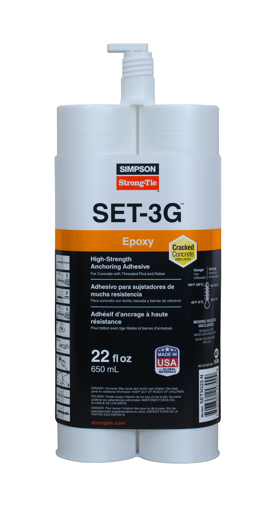 Simpson Strong-Tie SET-3G22-N High-Strength Epoxy Anchoring